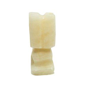 Cream Colored Onyx Marble Vintage Spare Rook Chess Piece Home Décor